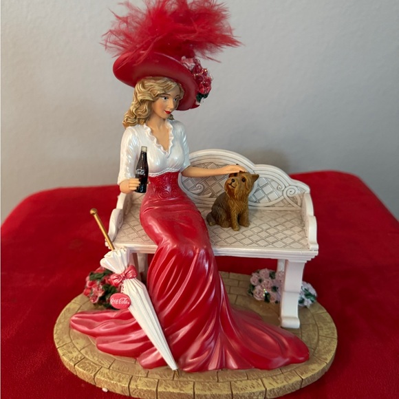 Coca Cola Collectible Figurine Base with Red Accents a delightful day - Picture 1 of 3